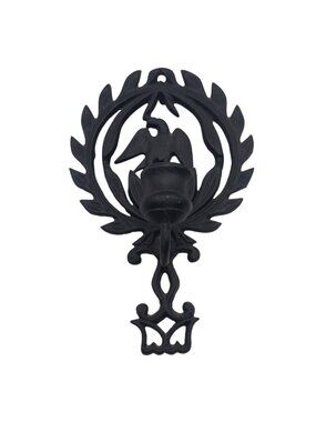 Vintage Cast Iron American Eagle Wall Taper Candle Holder Trivet Wreath Heart
